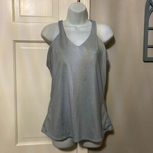 Nike Women's Gray and Teal Tank Top